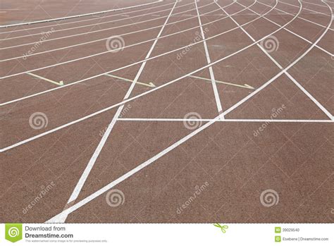 Lines on a running track stock photo. Image of paint ...