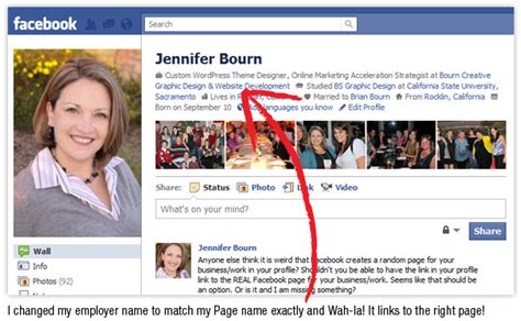 Link Your Facebook Profile Employer Link to The Right ...