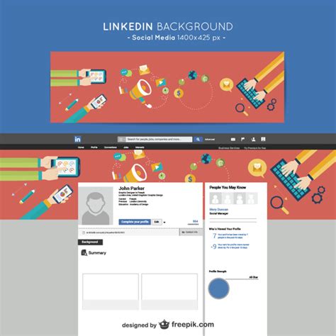 LinkedIn social media background Vector | Free Download