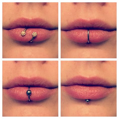 Lip / labret piercing four ways with lip bar, lip ball ...