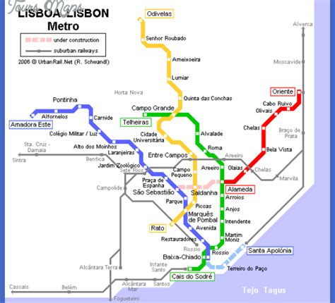 Lisbon Metro Map   Map   Travel   Holiday   Vacations