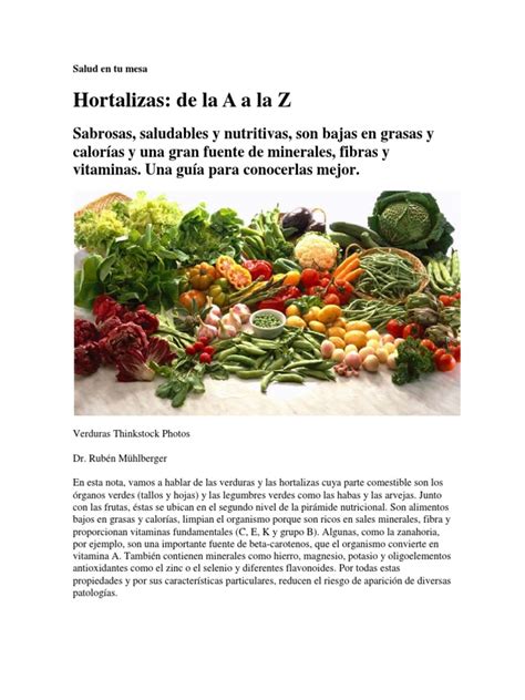 Lista de Hortalizas | Vegetables | Digestion