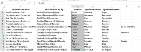 Lista De Nombres Y Apellidos De Personas En Excel ...