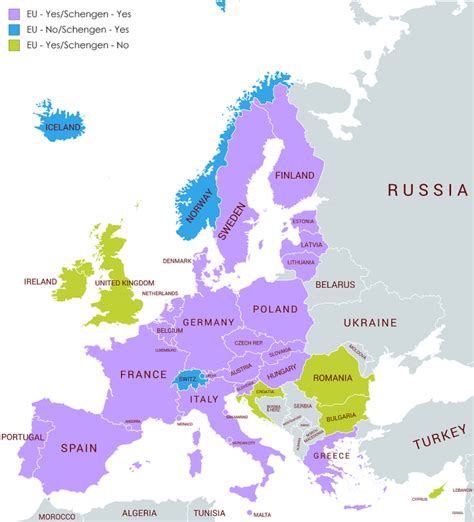 Liste des pays avec visa Schengen   Espace Schengen