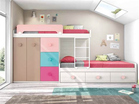 Literas con cama nido para habitaciones infantiles