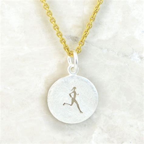 Livia Designs Sterling Silver Matte Runner Girl Necklace | Running ...