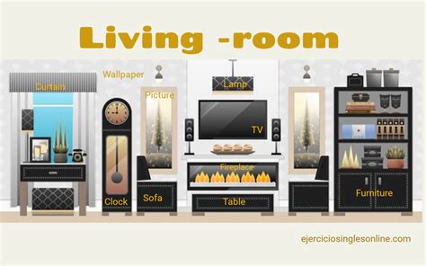 Living room en inglés   Ejercicios inglés online