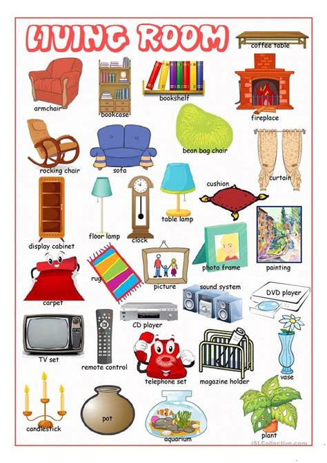 Living Room Picture Dictionary | Kids | Verbos ingles ...