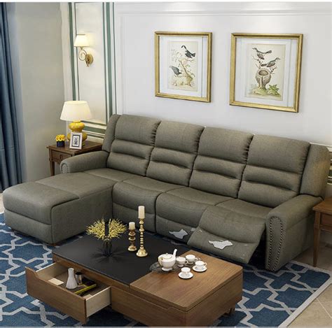 Living Room Sofa set Home Furniture modern recliner hemp ...