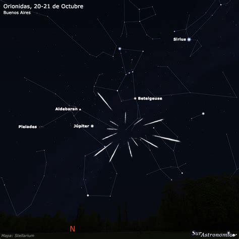 Lluvia de estrellas fugaces Orionidas | Sur Astronómico