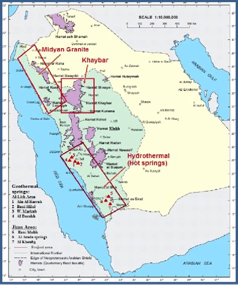 Location map of the different geothermal systems in Saudi ...