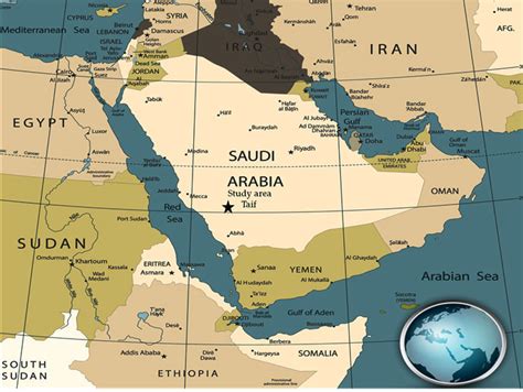 Location map of the study area  Saudi Arabia, Taif ...