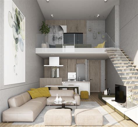 Loft Apartment Living Area on Behance