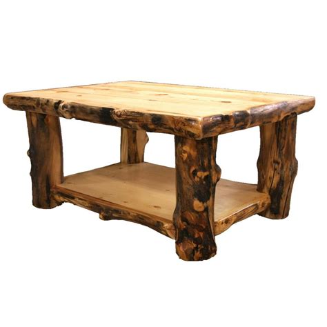 Log Coffee Table   Country Western Rustic Cabin Wood Table ...