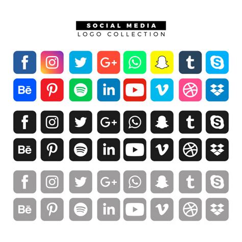 Logos de redes sociales en diferentes colores. | Descargar ...