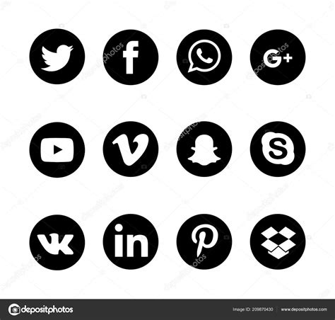 Logos Social Media Fundo Branco — Vetores de Stock ...