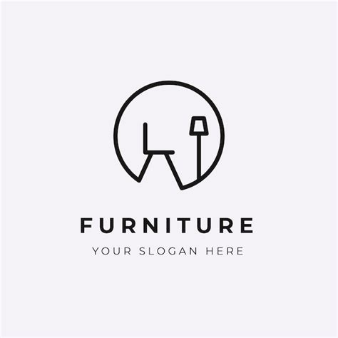 Logotipo de la empresa de muebles minimalista | Vector Premium