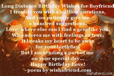 Long Distance Birthday Wishes for Boyfriend, Boyfriend ...