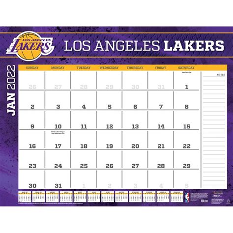Los Angeles Lakers 2022 calendars | Sports Calendars.com