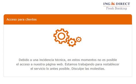 Los clientes de ING España se quedan sin acceso al banco