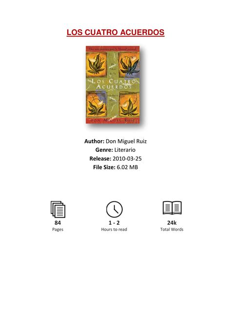 Los Cuatro Acuerdos Epub : Los Cuatro Acuerdos Un Libro De ...