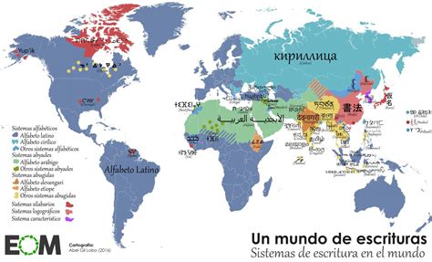 Los distintos sistemas de escritura en el mundo   Mapas de ...