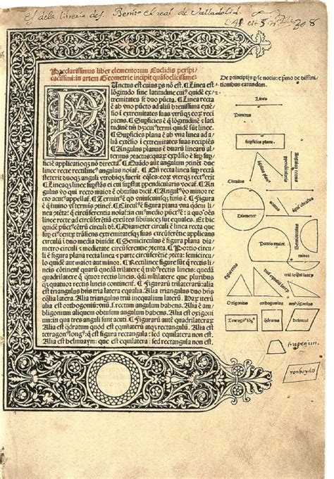 Los Elementos de Euclides  Primera Edición  1482 ...