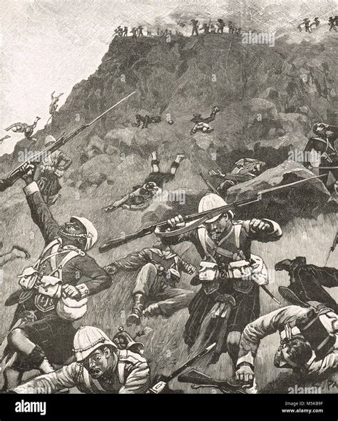 Los montañeses en retirada en la batalla de Majuba Hill, el 27 de ...