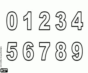 Los números del 0 al 9 para colorear, pintar e imprimir