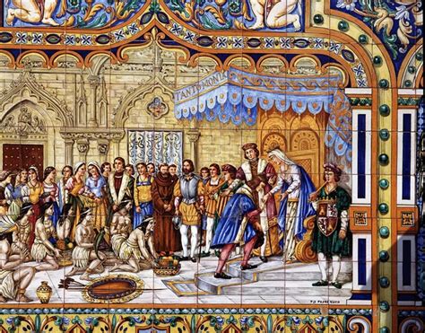 Los Reyes Católicos reciben a Cristóbal Colón