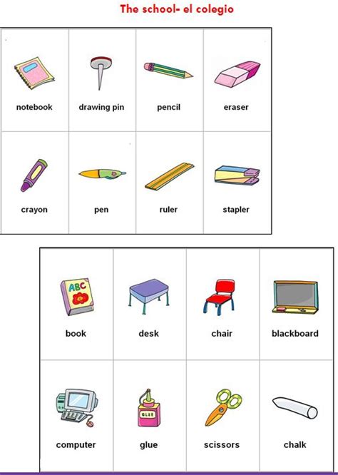 Los utiles escolares en inglés y su pronunciacion   Imagui | Notebook ...
