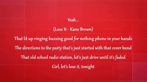 Lose It   Kane Brown Lyrics   YouTube