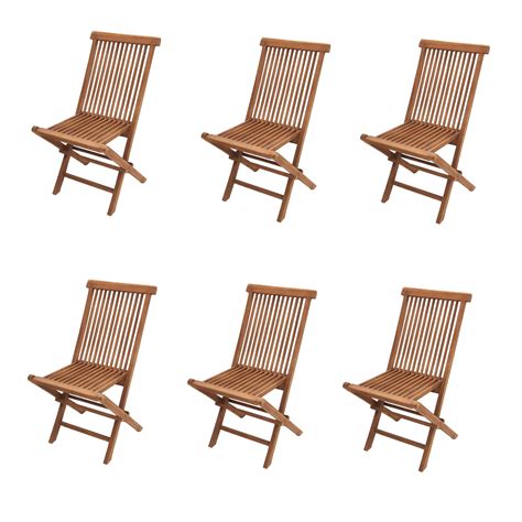 Lote 6 sillas de jardín MODENA plegables color teca ...