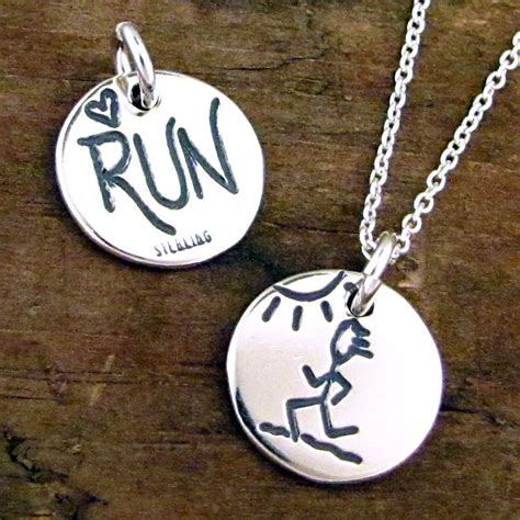 Love Running Jewelry Silver Run Necklace Marathon Jewelry