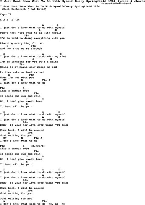 Love Song Lyrics for:I Just Dont Know What To Do With ...