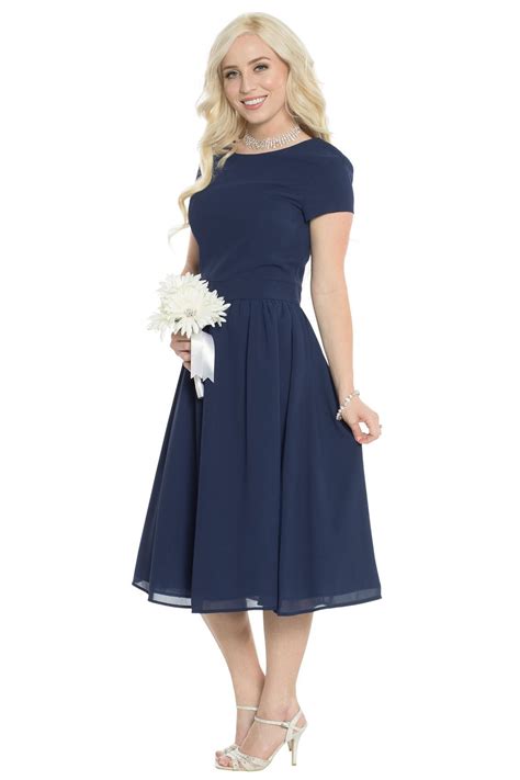 Lucy Modest Bridesmaid or Semi Formal Dress in Navy Blue *RESTOCKED ...