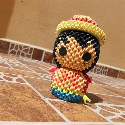 Luffy from One Piece 3D Origami | Origami 3d, Manualidades, Origami
