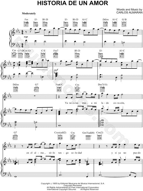 Luis Miguel  Historia De Un Amor  Sheet Music in C Minor ...