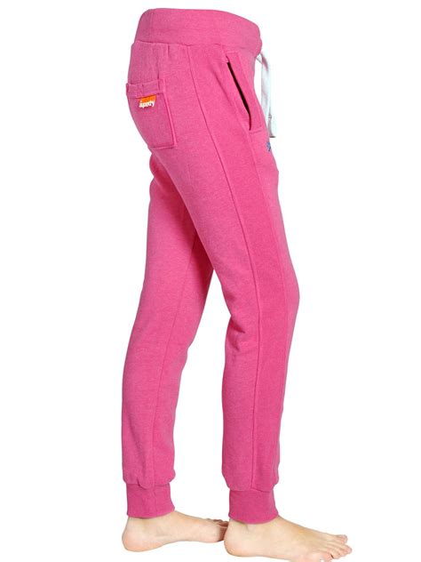Lyst   Superdry Slim Cotton Jogging Trousers in Pink for Men