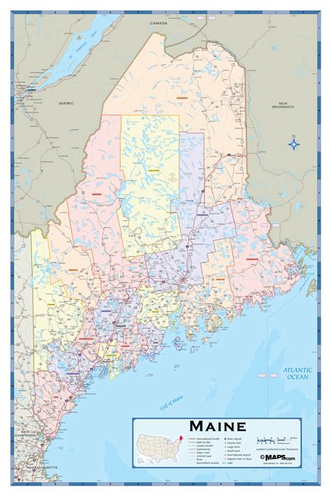 Maine Counties Wall Map | Maps.com.com