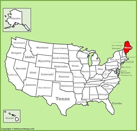 Maine location on the U.S. Map