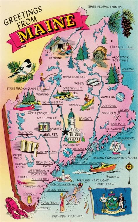 Maine map, Maine travel, Maine vacation