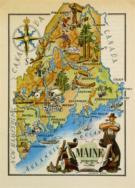 Maine Pictorial Map, 1946