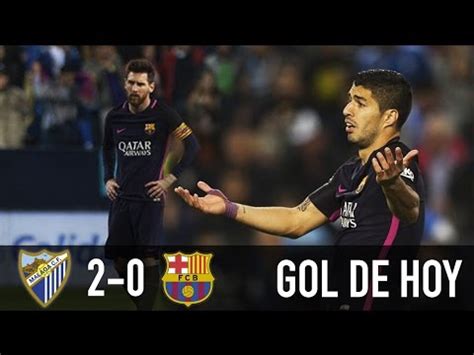 Málaga 2 Barcelona 0 ayer || Resumen y goles || Perdió el Barca   YouTube