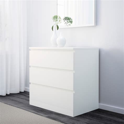MALM Cómoda de 3 cajones, blanco, 80x78 cm   IKEA
