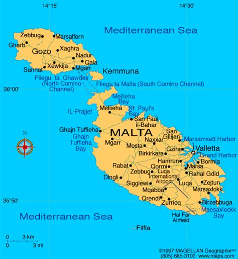 Malta Map | Infoplease