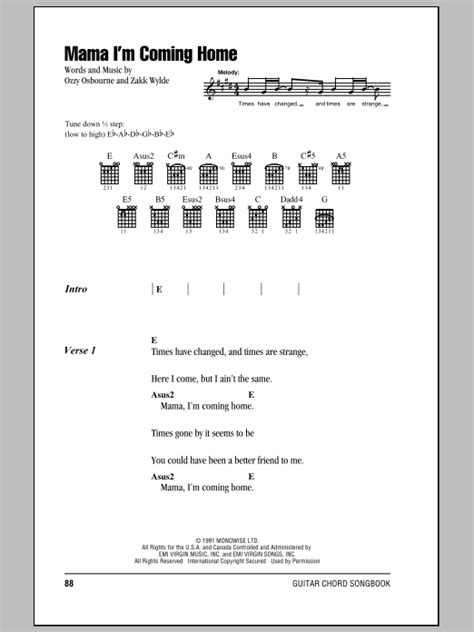 Mama, I m Coming Home by Ozzy Osbourne   Guitar Chords ...