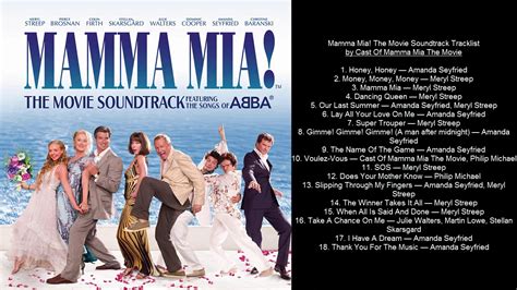 Mamma Mia! The Movie Soundtrack Tracklist by Cast Of Mamma ...