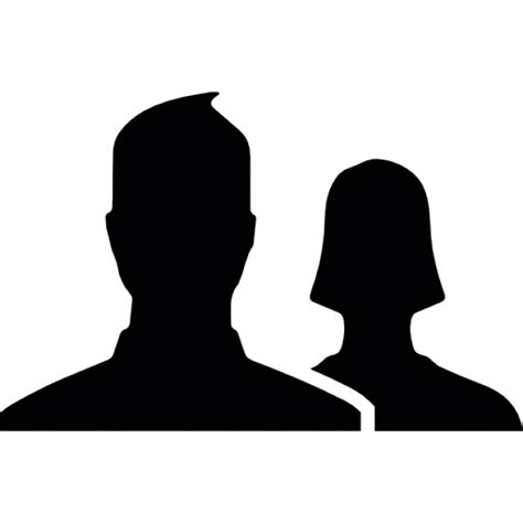 Man en vrouw close up silhouetten voor facebook Iconen ...