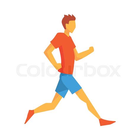 Man Jogging In Slow Pace, Male ... | Stock vector | Colourbox